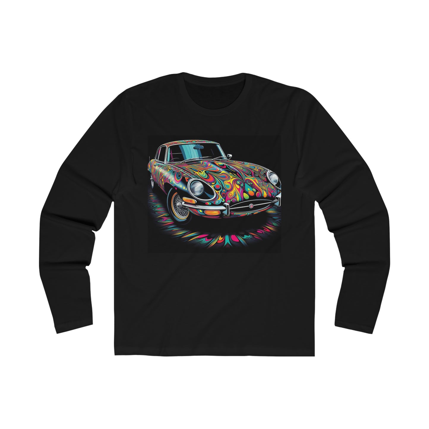 The Scenic Route | Jaguar E-Type Coupe | Vintage Machine Threads [VMT] | Men's Long Sleeve Crew Tee